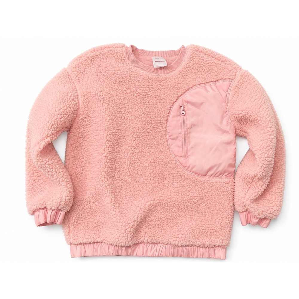 Hanna Andersson Pink Sherpa Fleece Pullover Sweatshirt Kids 120 US 6-7 67984